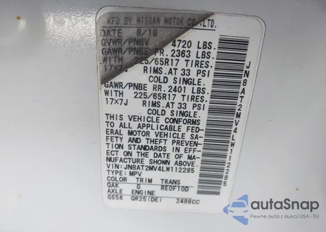 2020 Nissan Rogue Sv Intelligent Awd from USA, damaged, VIN JN8AT2MV4LW112285